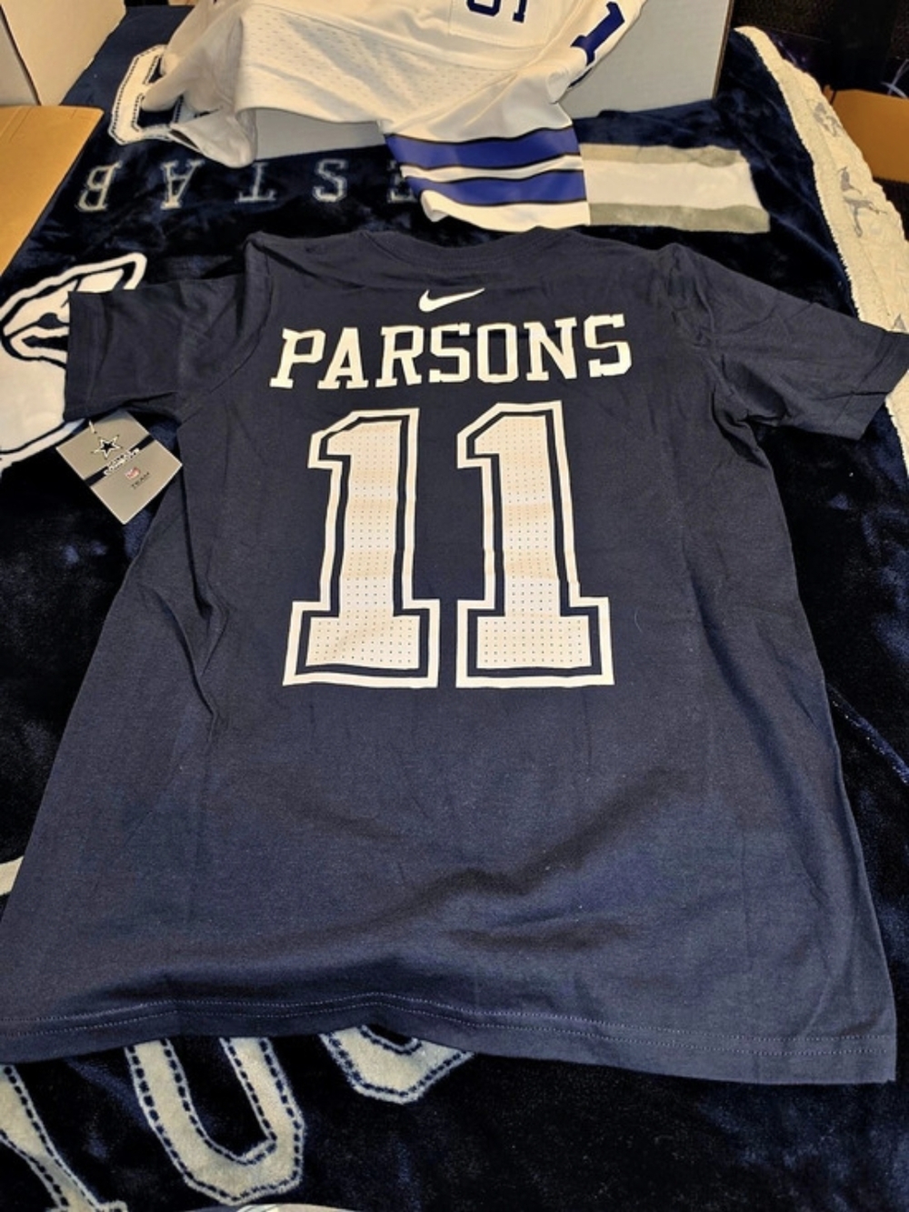 Nike The Nike Tee Parsons #11 NBA Jersey Tee Blue & White Size Youth Medium NWT